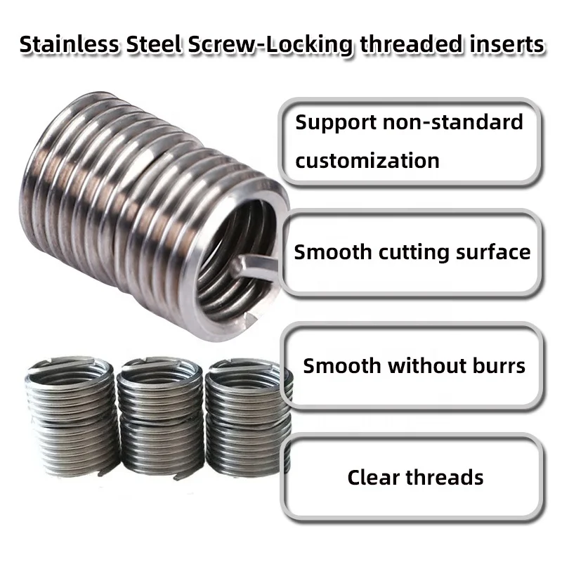 Machining Services Lock Type Threaded Inserts for Metal M12 1.5 Fasteners Cnc Threading Inserts