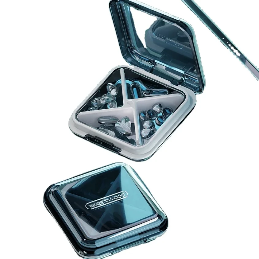 Portable Plastic Dispenser Small Size Pill Storage Box Sealed Moisture-proof Travel Pill Organizer