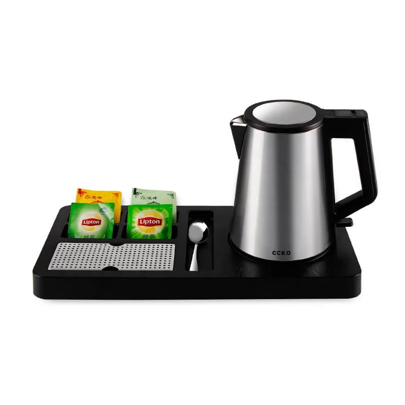 2022 Hotel Electric Kettle Tray Black ABS Tea Tray  Welcome Tray Set