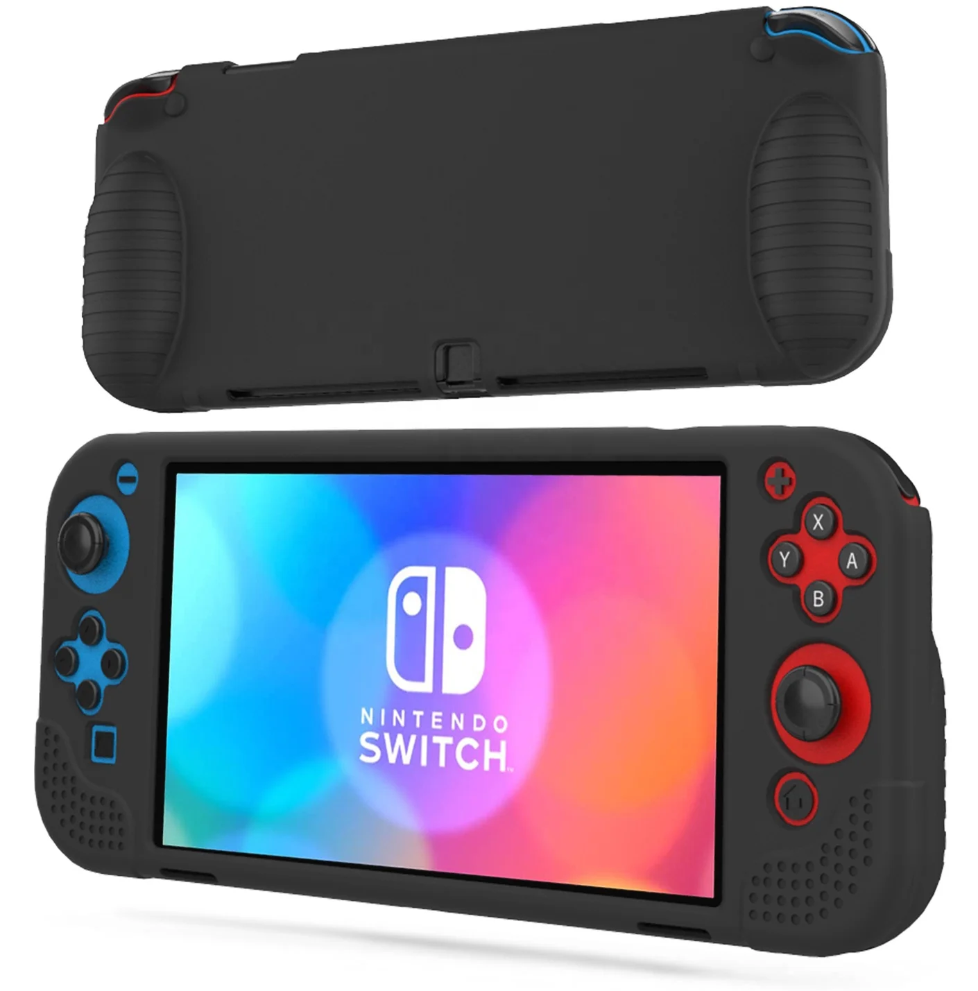 HOXC Nintendo Switch OLED Protective Silicone Case, Ergonomic Handhold Grip Silicone Cover for Nintendo Switch OLED Console