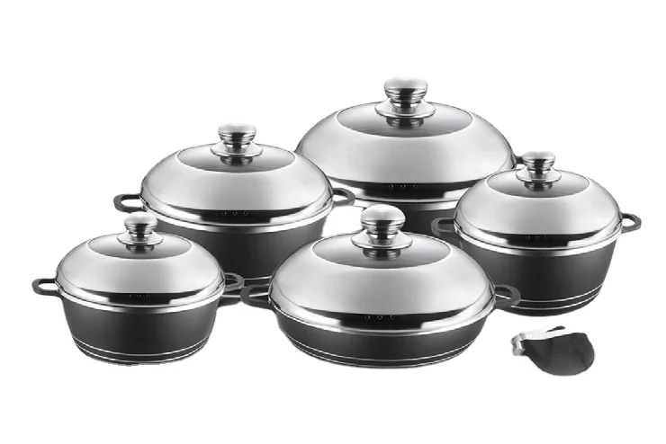 Factory Cookware Kitchen Cooking, Pot Sets Stainless Steel Cookware Set with Glass Lid/
