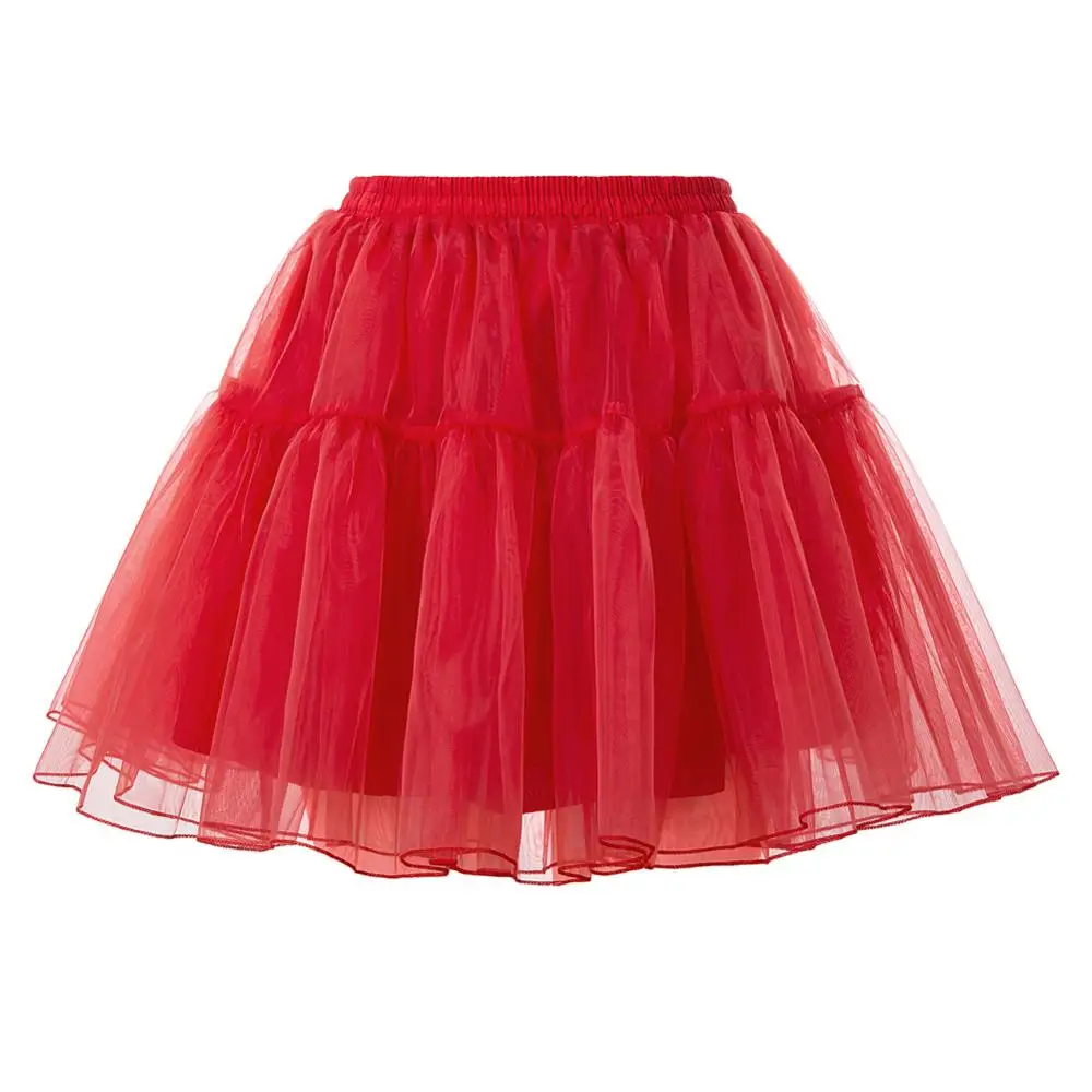 CLE02503 GK Womens Organza Crinoline Underskirt Two-Layers Elastic Waist Petticoat For Dress