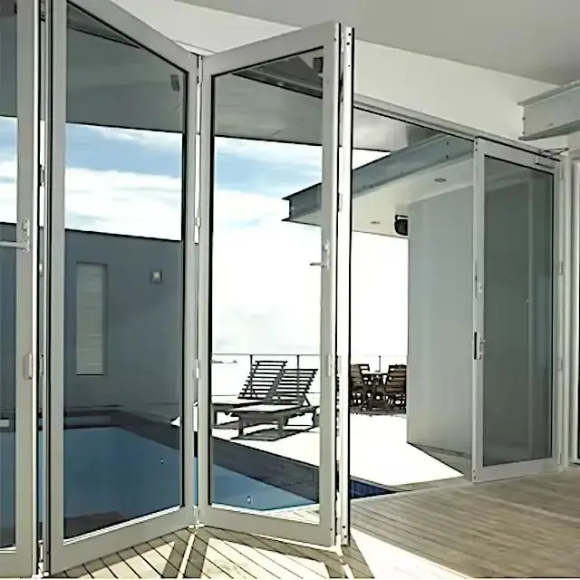 Factory Customized Waterproof Aluminum Glass Bifold Patio Sliding Bi Folding Doors