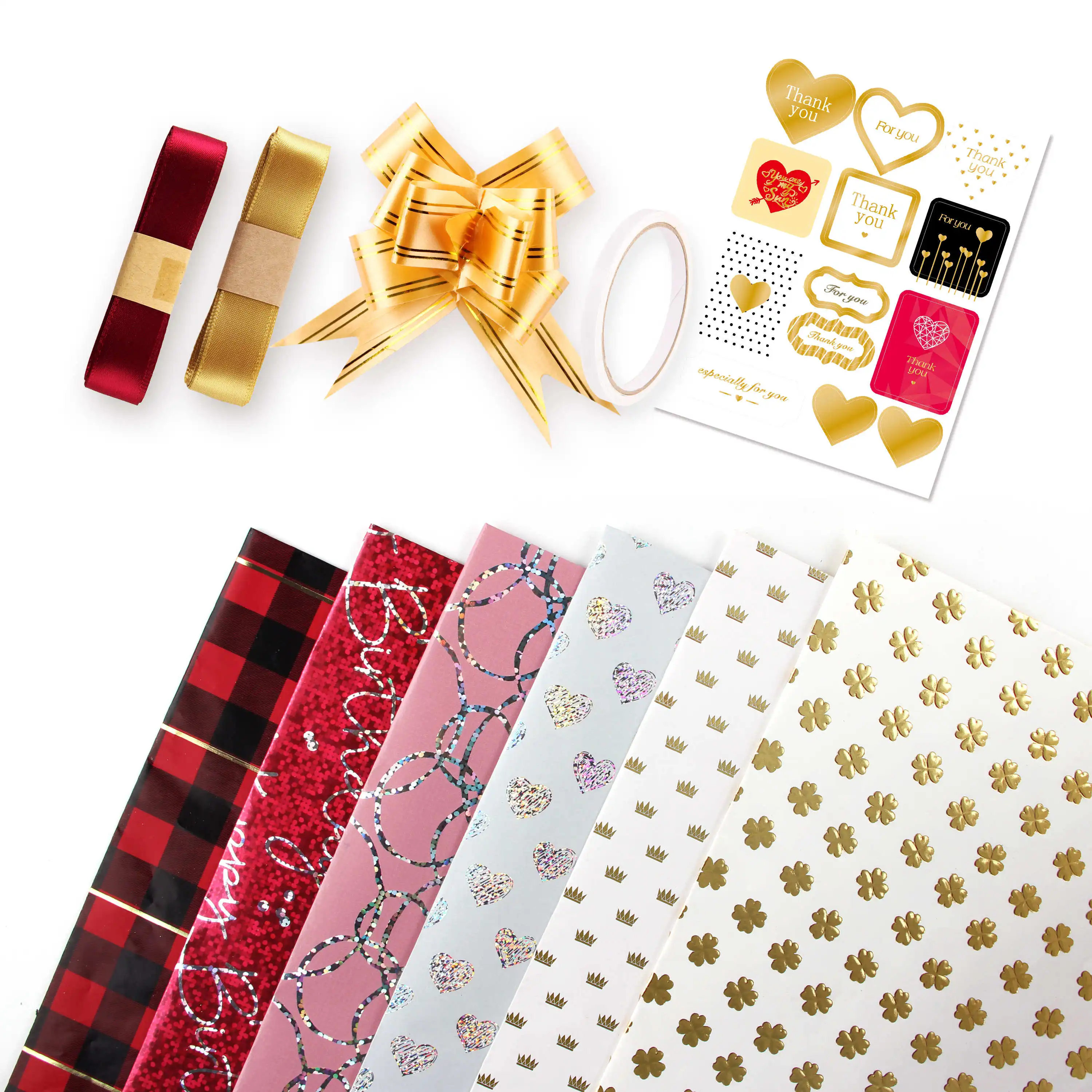 Hot sale latest design 80gsm korean  custom roll a4 gift wrapper paper printed packing flower  wrapping paper set