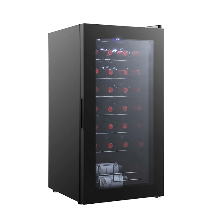 JCS-85 28 Bottles Wine Cabinet Black ,Electronic Kitchen Cooling Refrigerated Wine Cabinets