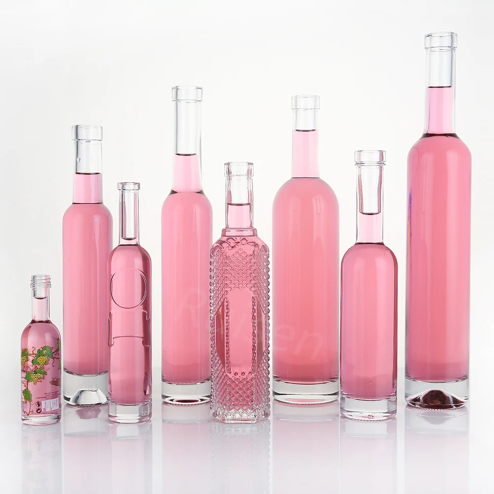 Hot Sale Cylindrical 200ml 375ml 500ml 700ml 750ml Liquor Spirits Whisky Wine Gin Glass Bottles