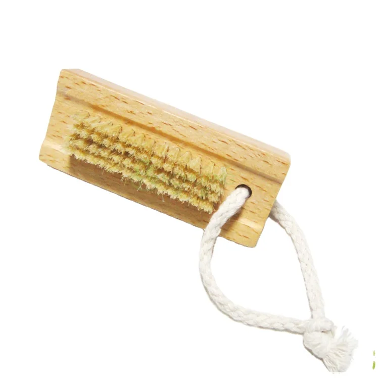 Factory Direct  Eco-friendly  Bamboo Wood Nail  brush with Boar bristle