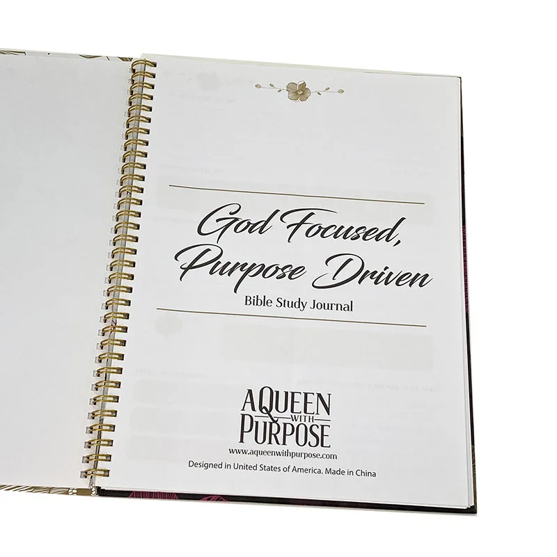 2025 Custom bible study journal printing hard cover notebook spiral bound planner Eco friendly paper diaries agenda