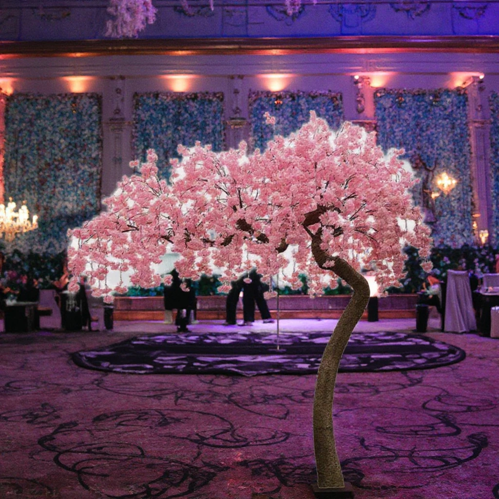 Artificial Cherry Blossom Trees Small Decorative Plastic Flowers for Christmas Style Plant Pattern