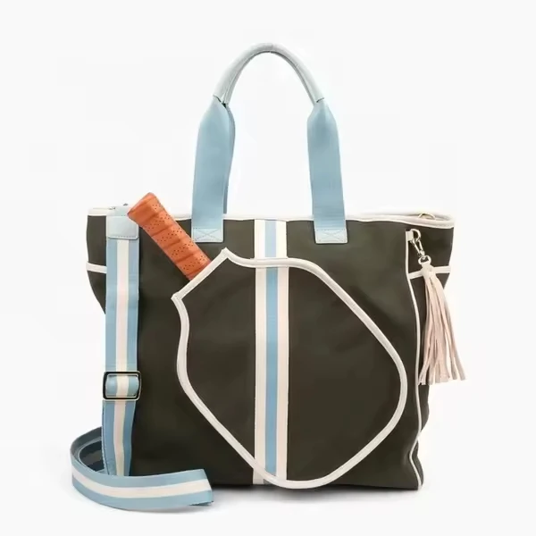 2024 Custom Logo Waterproof Sports Shoulder Sling Racket Tennis Paddle Carry Bag Canvas Pickleball Tote Bag