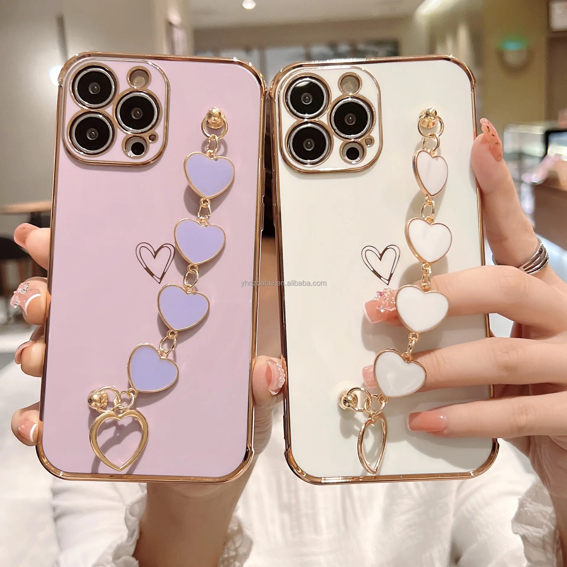 New product Japan and South Korea electroplating love bracelet tpu mobile phone case