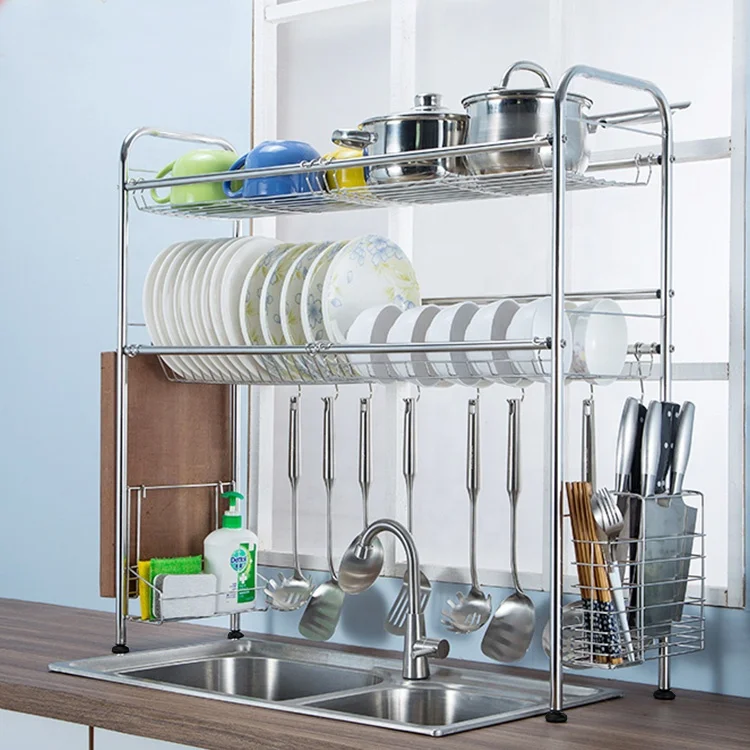 HELI Гуандун поставщик Одноместный контактный зажим из нержавеющей стали (яруса и 2 яруса Sinkin сушилка для посуды Caddy с сушилкой для посуды