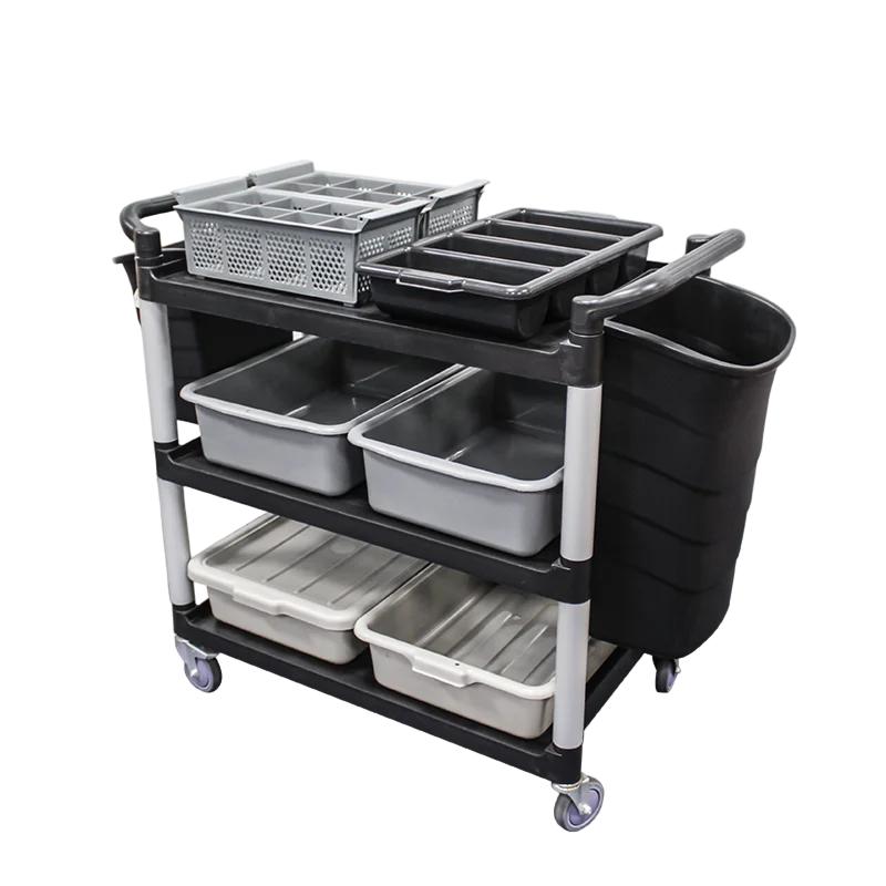 Wholesale 2 Layer Utility Industrial Service Trolley Cart With Storage Tote Box