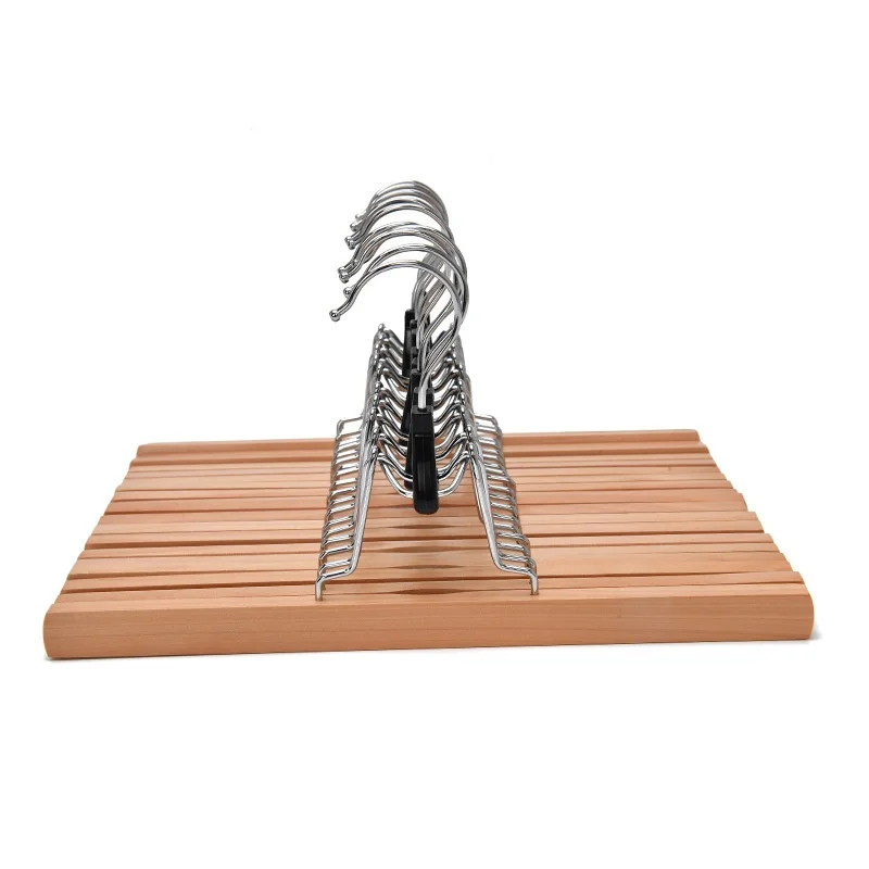 Solid Wood Hangers for Pants and Skirts Non-Slip Seamless Splint Home Clothing Store Wig Clip Manufacturer Wholesale