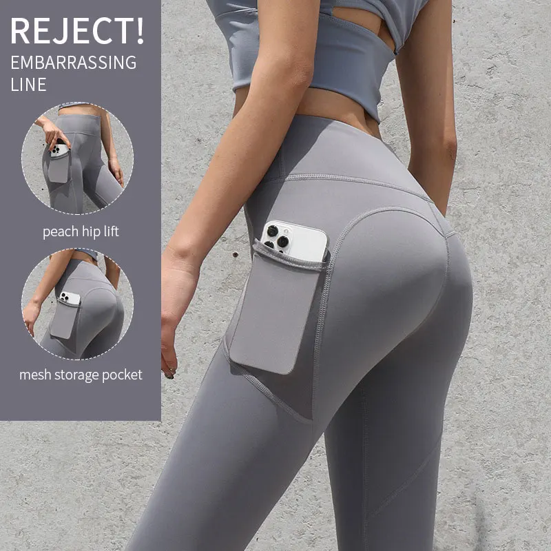 Seamless Yoga Pants High Waist Nude Leggings Push Up High Waist Sports Pants Ladies Fitness Running Leggings