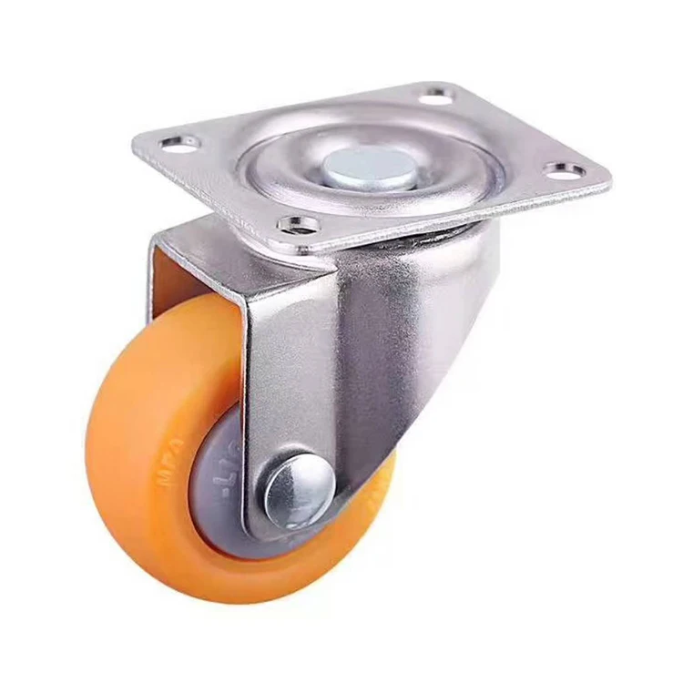 Load 13kgs Orange MPP 25mm Furniture Casters Wheels Single Bearing