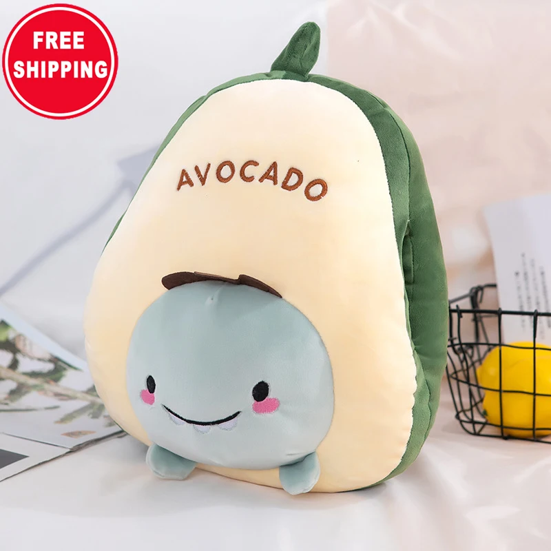 Free Shipping Cartoon Children Lovely Stuffed & Plush Toy Animal Hand Warmer Avocado Dinosaur Plush Toy Soft Pillow Toy