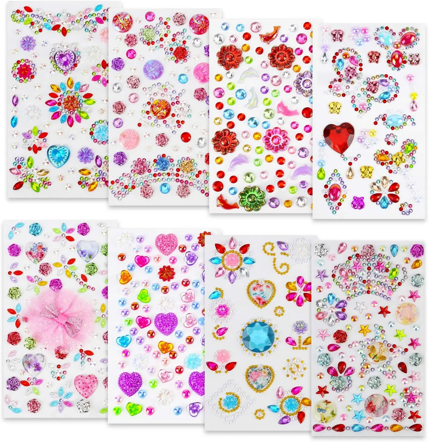 Self-Adhesive Rhinestone Sticker Craft Jewels and Gems Sticker Set for Children