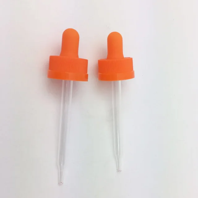 supplier RUIPACK OEM Wholesale orange injection plastic dropper, pointed glass pipette cosmetic essential oil pipette dropper