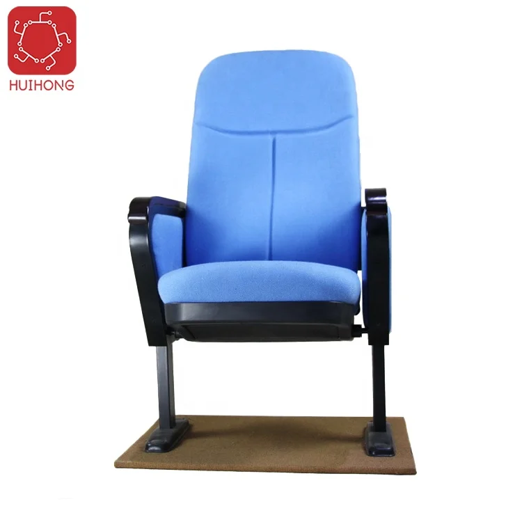 Huihong OEM церковные стулья W580 * D550 * h1055 мм синие стулья для домашнего кинотеатра недорогие стулья для аудитории стулья для церкви с подкладкой