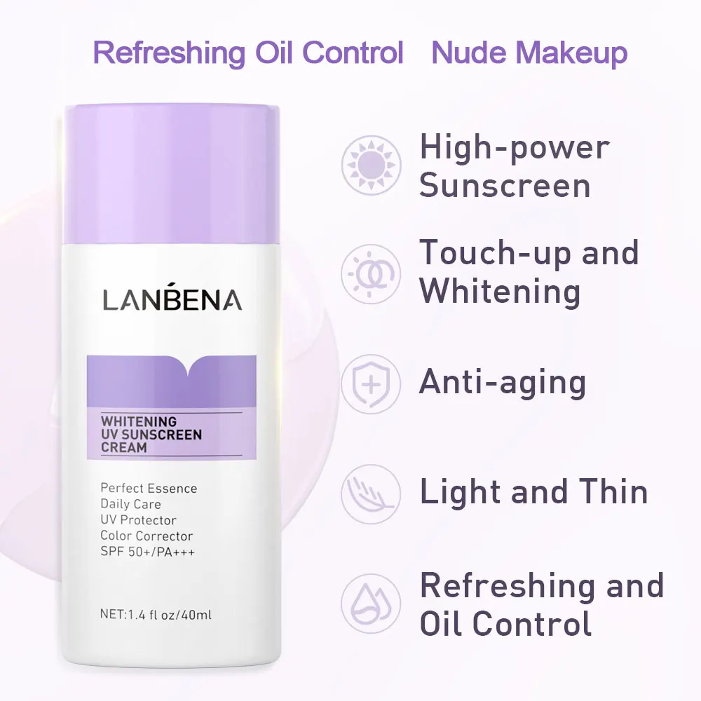 LANBENA Whitening Brightening Skin Uv Sunscreen Cream Anti Aging Moisturizing SPF 50+ PA+++ Sunscreen