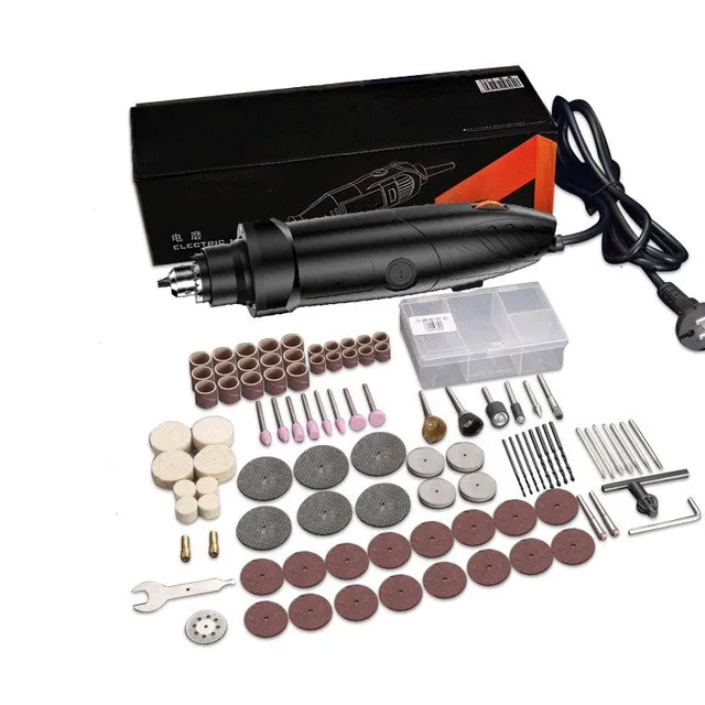 Electric Rotary Tool Grinder Machine Set 350W 400W 6 Speed Abrasive Tool Engraver Kit Shaft Die Grinder