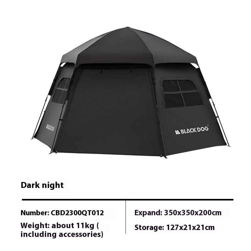 Outdoor hexagonal automatic fast open camping tent portable folding vinyl sun and rain protection