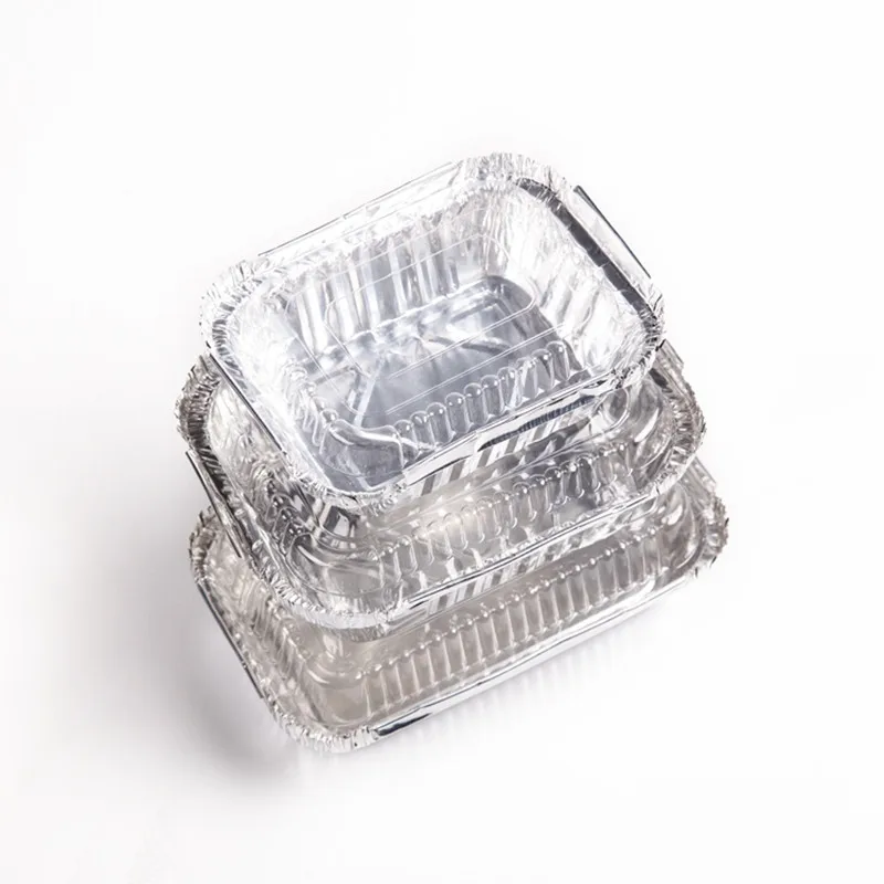 China manufacturer  12 inch Food grade disposable rectangular tin foil container 1800ml aluminum foil disposable plates