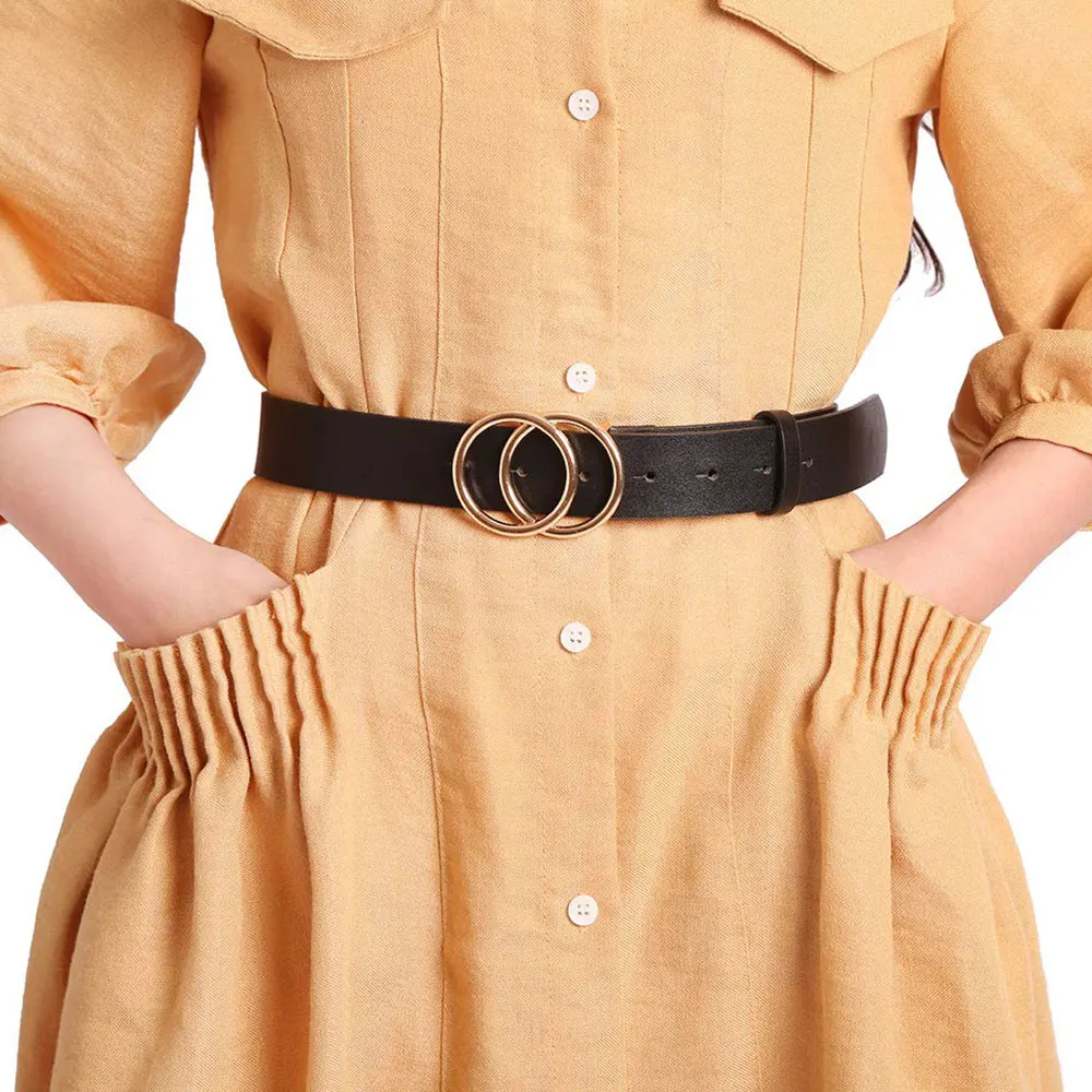 New Fashion Factory Wholesale Custom Round Buckle Heavy Duty Custom Genuine Black Leather Belt Formal Casual Use