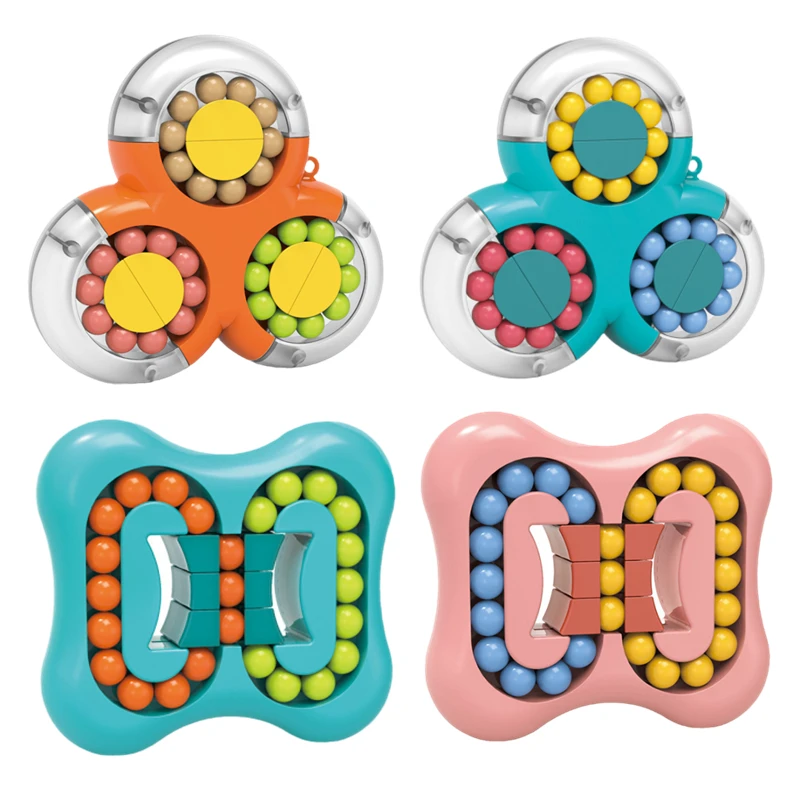 Spinning Bean Magic Cube Educational Toy  Relief Children Fidget Toys Rotating Magic Bean