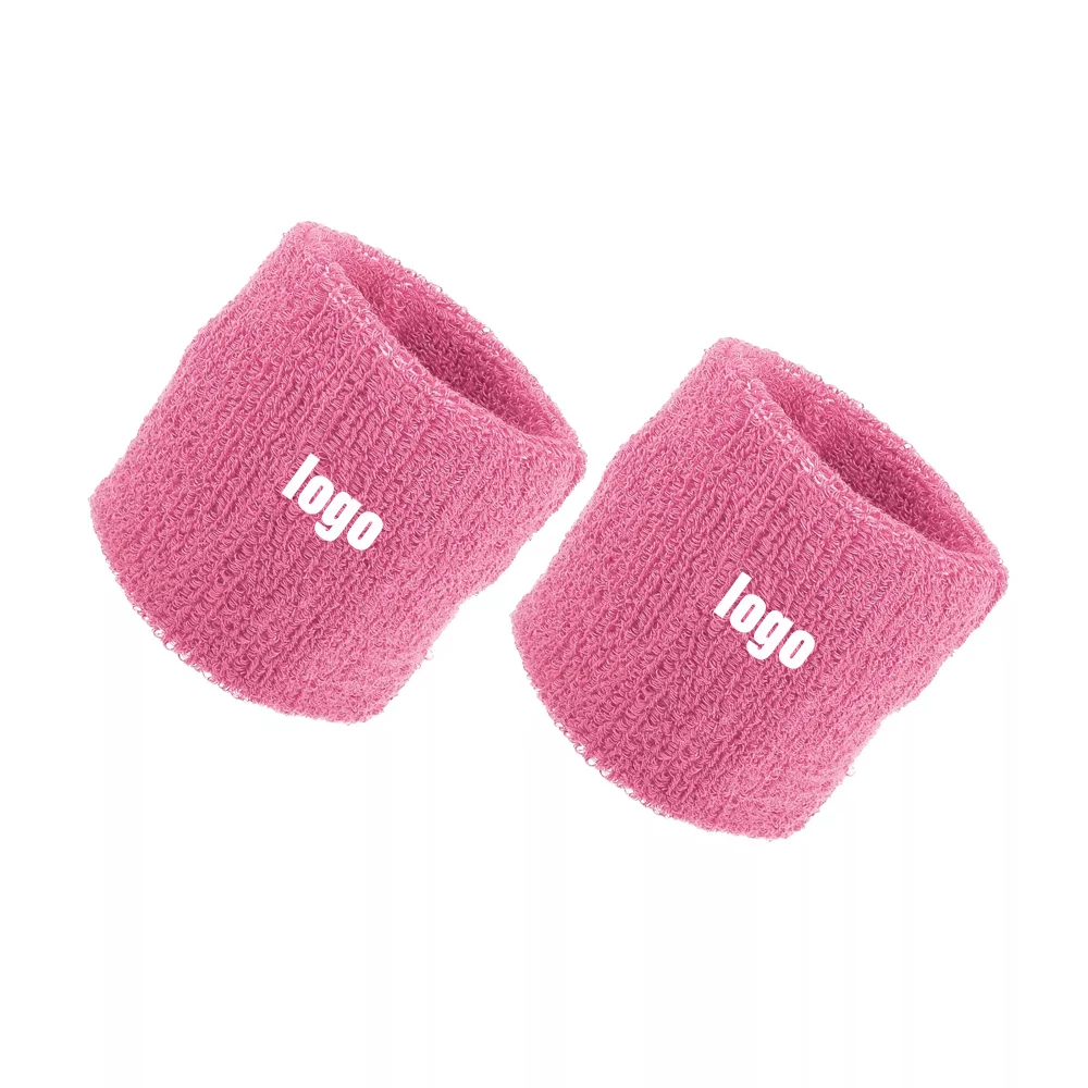 Custom Logo Colorful Sports Wrist Sweatband Cotton Sweatbands Brace Sweat Bands
