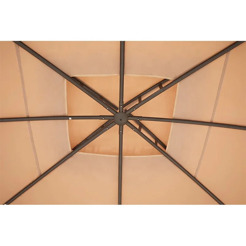 Professional Manufacturer Premium Freestanding Dome Double Roof Patio Gazebo With Netting For Villa Hotel