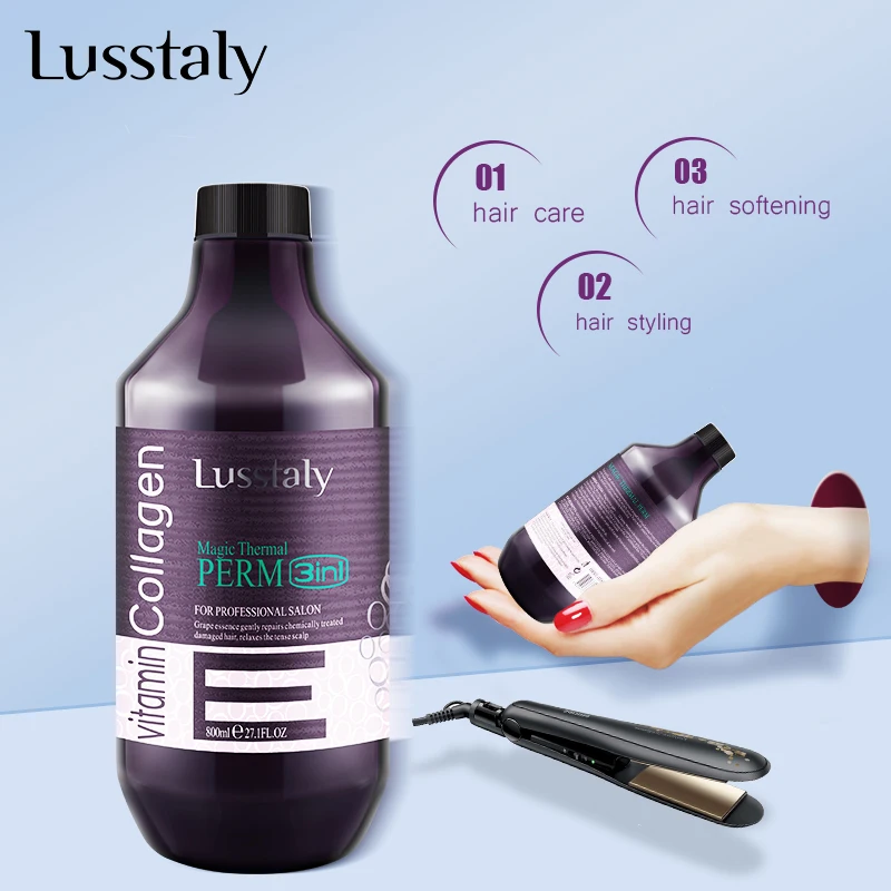 Lusstaly Professional Salon Hair Perm Rebonding Cream 3 In 1 Permanent Hair Straight Cream