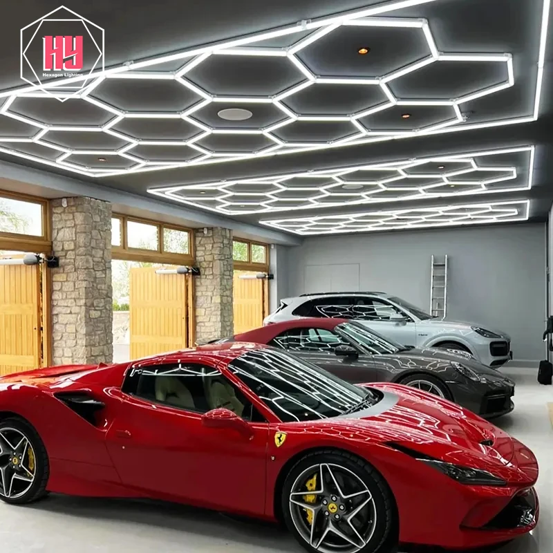 Scarcity Sgcb Interior Inspection Auto Car Tunnel Detailing Lights Hand Work Led Linear Hexagon Ceiling Detailing Light