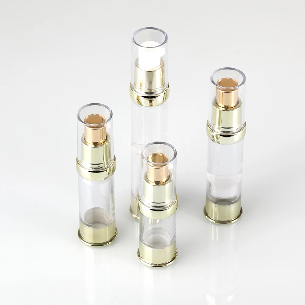 
empty plastic cosmetics packaging airless bottle 10ml 15ml 20ml 