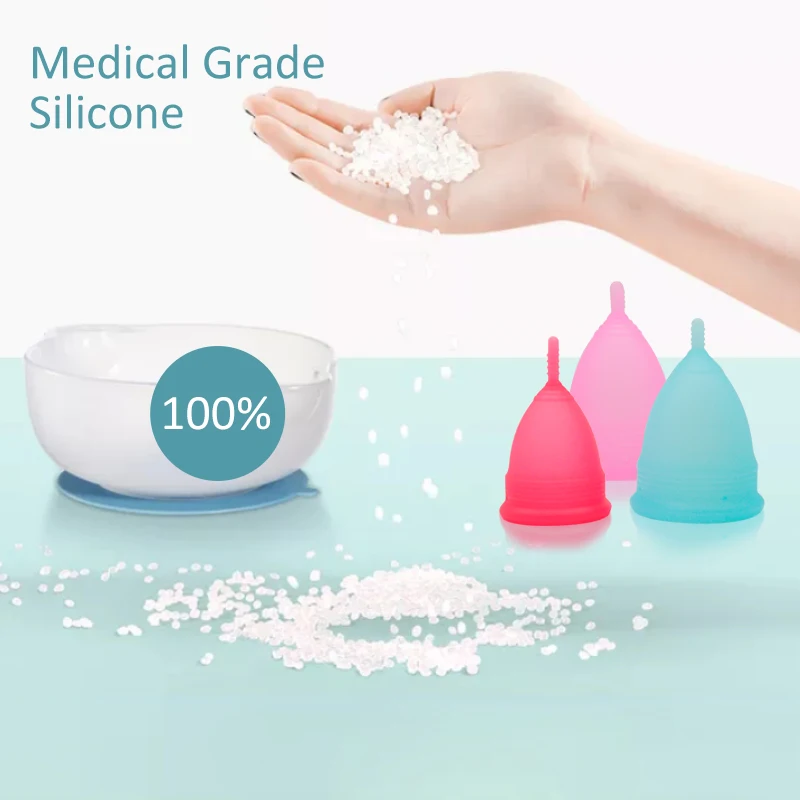 China Certificade Colourful Pretty Woman Hypoallergenic Sterilise Platinum Medical Silicone Safety Feminine Menstrual Cup