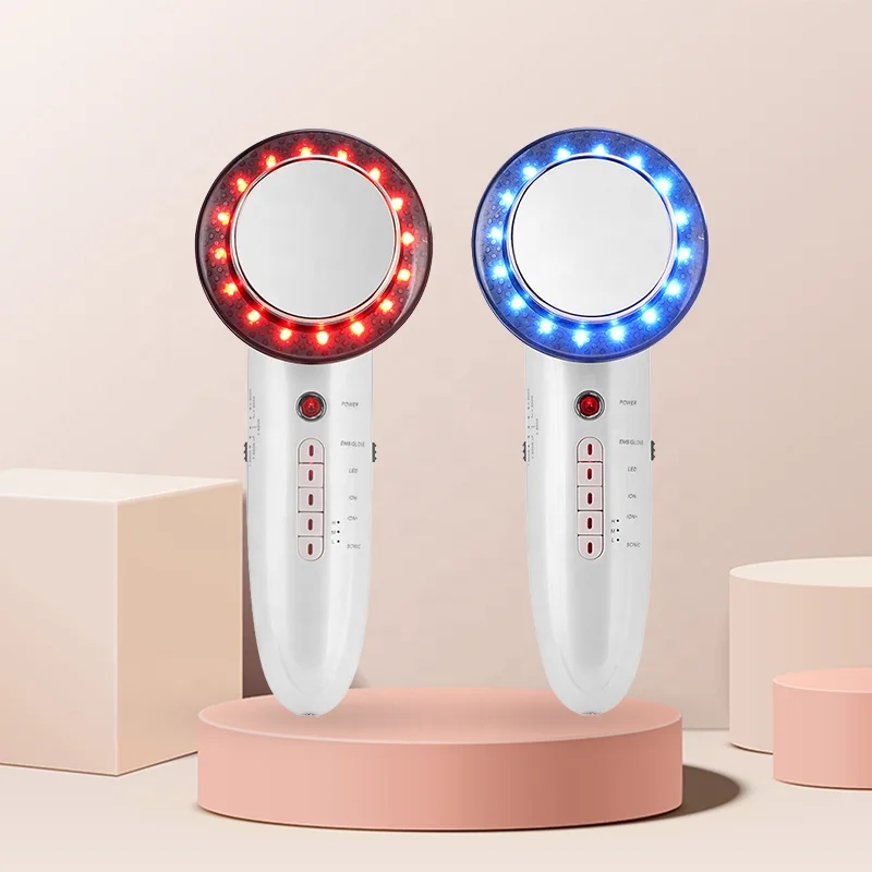 Handheld Multifunctional Beauty Instrument Ems Massager Microcurrent Face Lift Ultrasonic Vibration Face Body Slimming Device