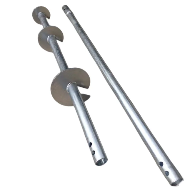 Hot Dip Galvanized Carbon Steel Ground Earth Screw Piles For Deep Construction Foundation