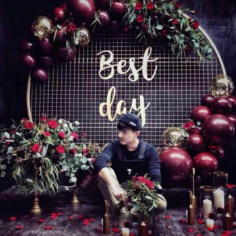 
New wedding 1m big gold metal ring stand for party back ground decorations 