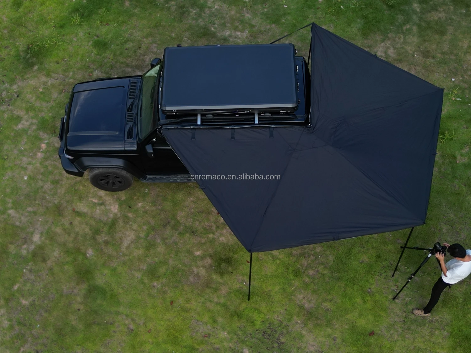2024 New Design Outdoor 2.2M Heavy Duty Lightweight Van Truck Car Side 270 Degree Freestanding Awning Free Standing with Led