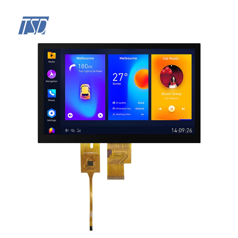 8' 8 Inch 1024x600 Resolution IPS LVDS USB I2C Interface PCAP TFT LCD Display With Capacitive Touch Panel