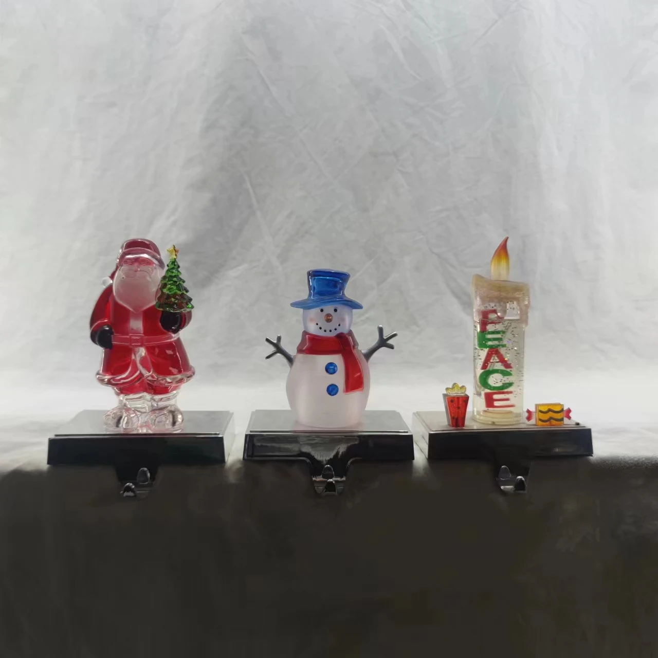 2024 NEW Clear Acrylic Stocking Hanger Christmas gifts  for Home Fireplace Hooks