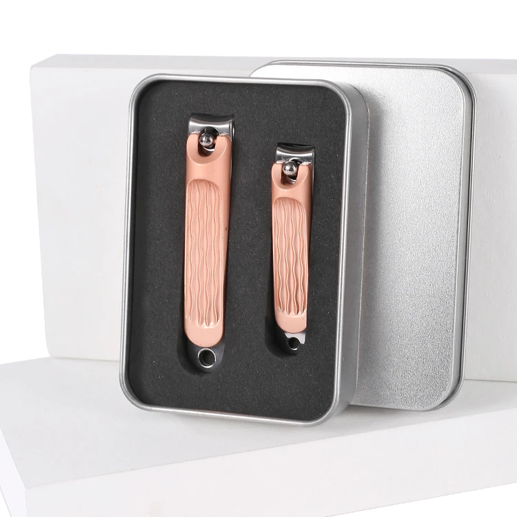 Fashion Rose Gold Manicure Set Professional Easy Used Anti Splash Sharp Jaw Nail Clippers Set