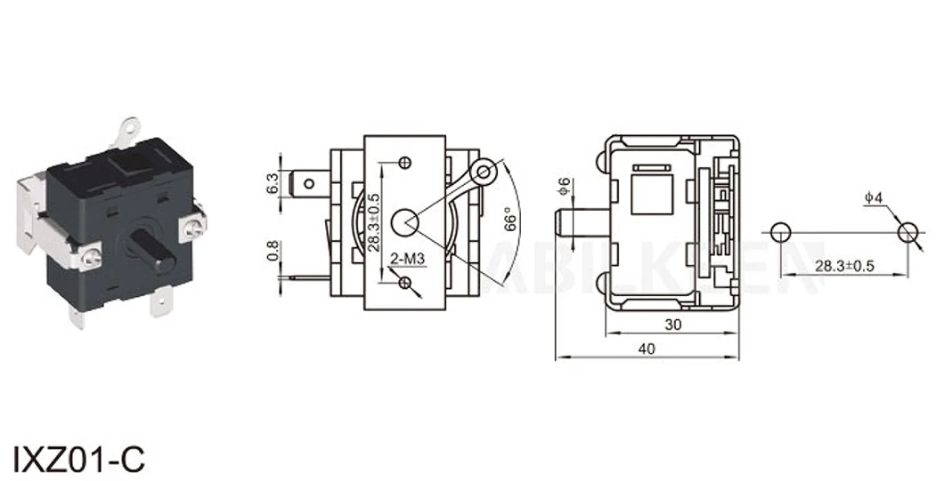 2position Black Pull Switch 250V 16A 1P1T Electric Fan Rotary On-off