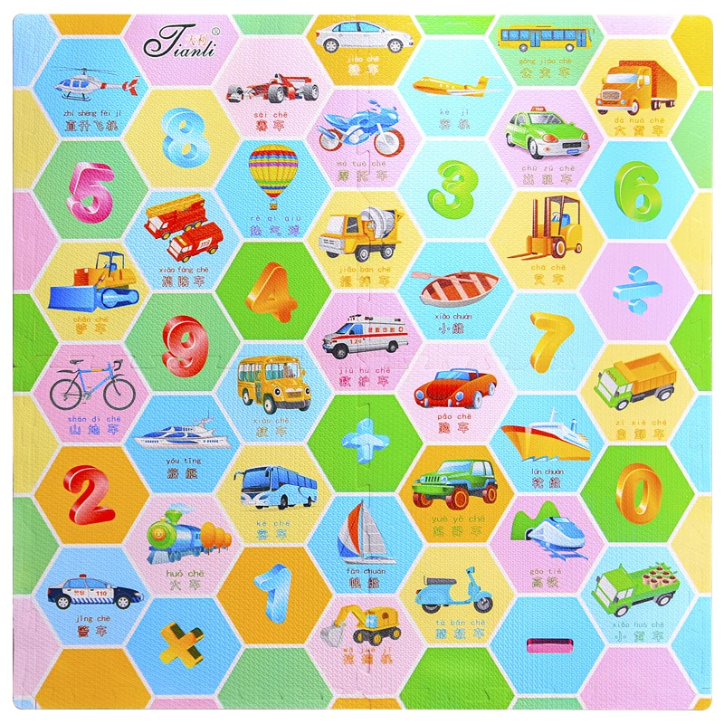 Non-toxic odorless formamide below 200ppm 24in X 24in 4/set Eva foam baby car puzzle play mat