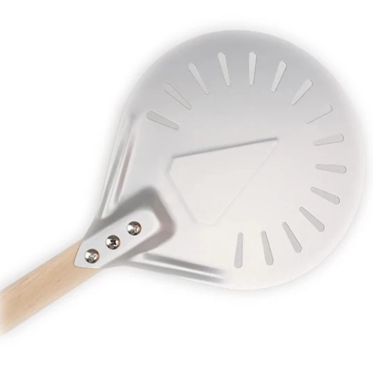 8 Inch Perforated Pizza Turning Peel Shovel Round Peel Paddle Short Pizza Tool Non Slip Handle