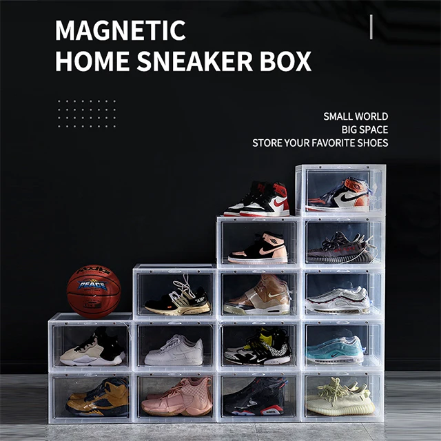 JOGHN Durable Using Plastic Custom Transparent Shoe Containers Box Storage