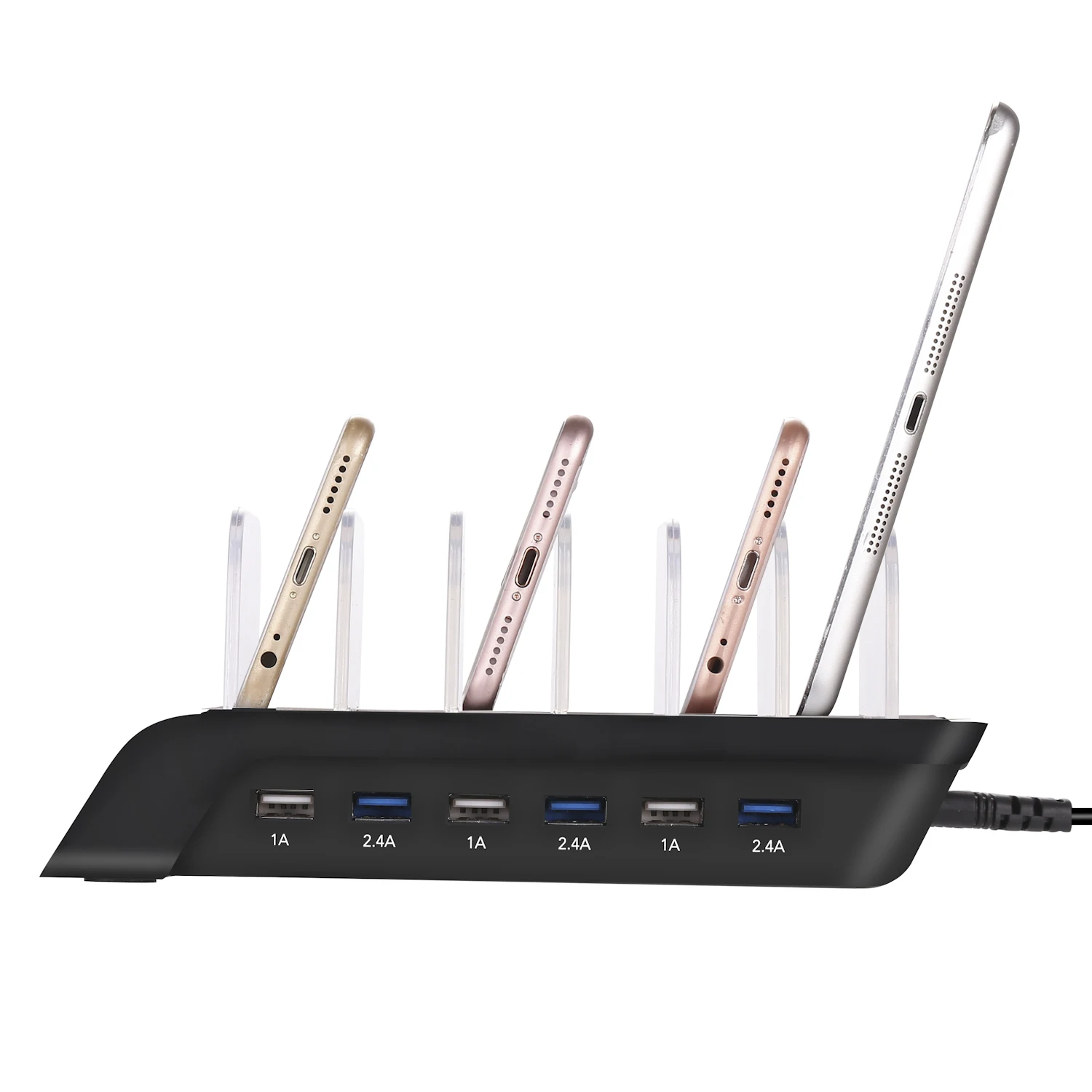 Universal Multi-Port 10.2A 6 Port USB Charging Station Universal Desktop Tablet & Smartphone Multi-Device Hub Charging Dock