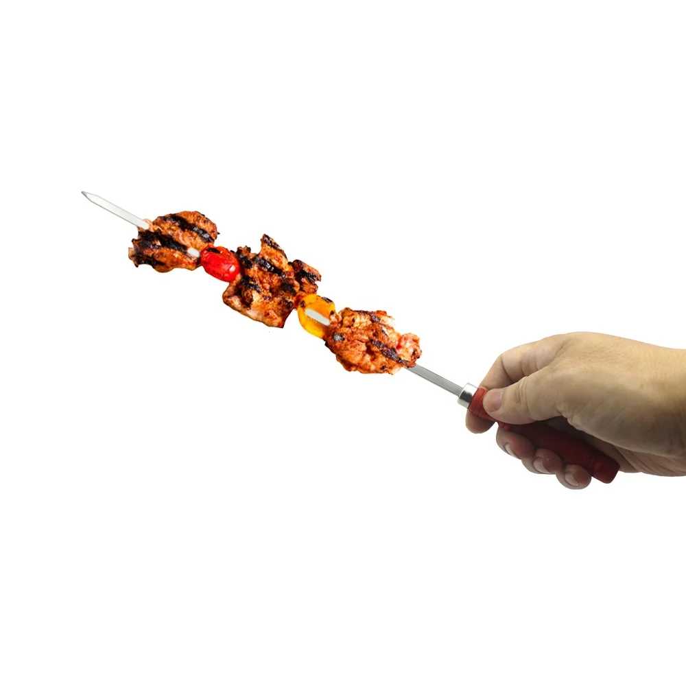Stainless Steel BBQ Skewers Quick Release Turkish Kebab Skewers with Bamboo Charcoal & Metal Meshes Accessory