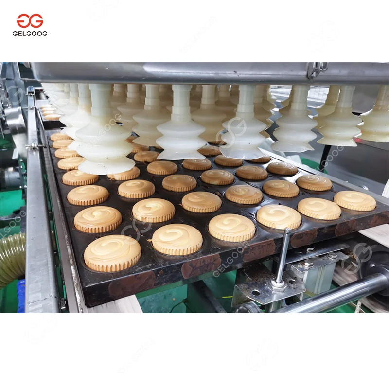 Full Auto Cup Cake Tunnel Oven Baking Sesame Seed Cake Making Chinese Cupcake Production